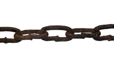 Metal zincir beyaz arkaplanda izole edildi