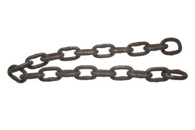 Beyaz arkaplanda zincir izole edildi