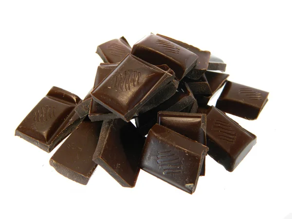 Μαύρη σοκολάτα απομονωμένη σε λευκό φόντο — Φωτογραφία Αρχείου