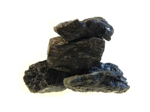 Carbón aislado sobre fondo blanco —  Fotos de Stock