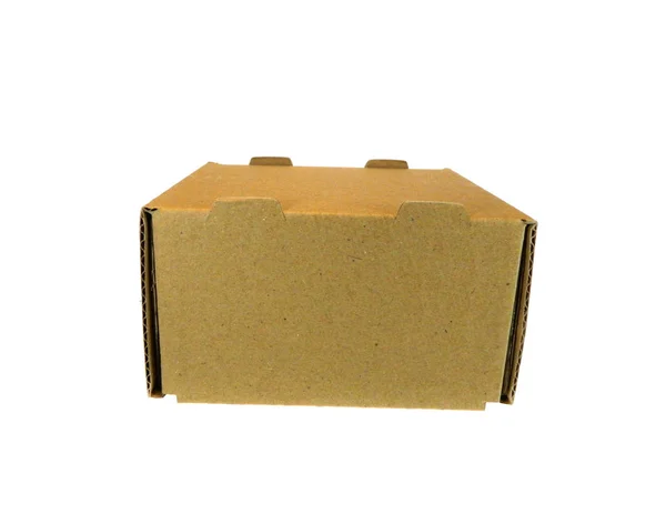 Паперова коробка ізольована на білому тлі — стокове фото