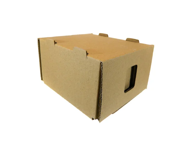 Papierowe pudełko izolowane na białym tle — Zdjęcie stockowe