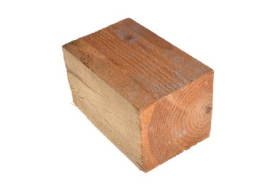 Beyaz arka plan üzerinde izole ahşap kiriş