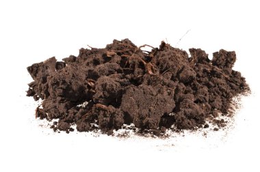 Beyaz arkaplanda izole edilmiş toprak yığını