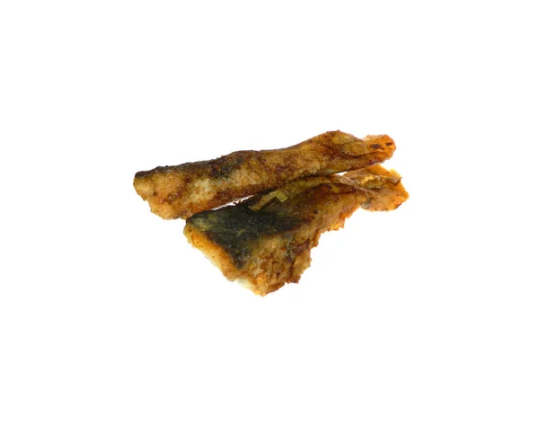 Peixe frito isolado no fundo branco — Fotografia de Stock