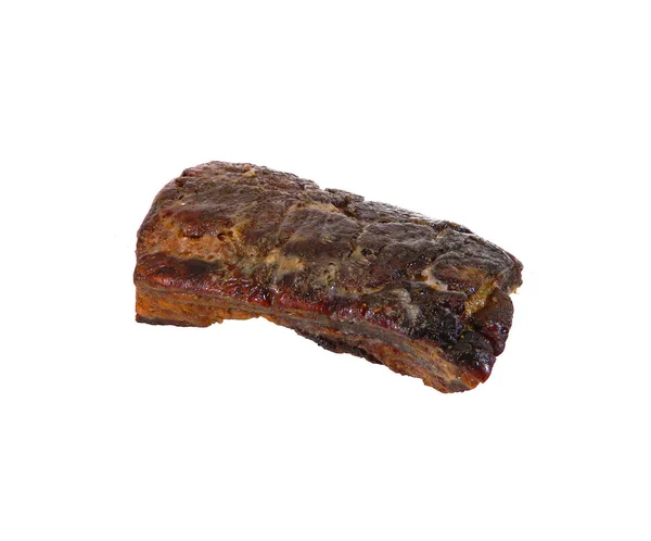 Uzená slanina izolované na bílém pozadí — Stock fotografie