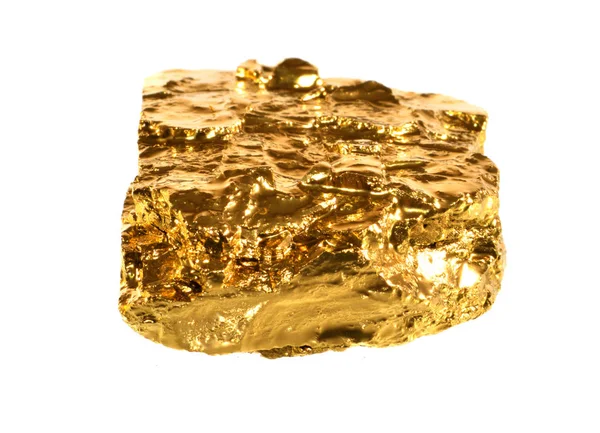 Arany kő elszigetelt fehér háttér — Stock Fotó