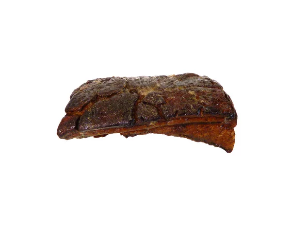 Smoked bacon isolated on white background — Stock Photo, Image