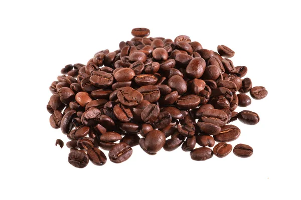 白い背景で隔離のコーヒー穀物 — ストック写真