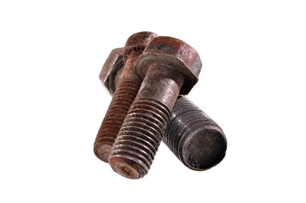 Rusty bolt isolated on white background — Stock Photo, Image