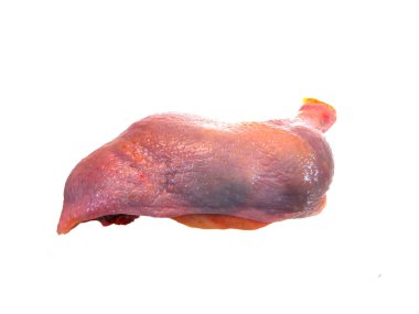 Beyaz arkaplanda izole edilmiş et