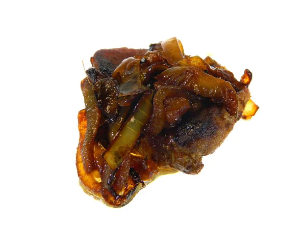 Fried meat isolated on white background — Stock Photo, Image