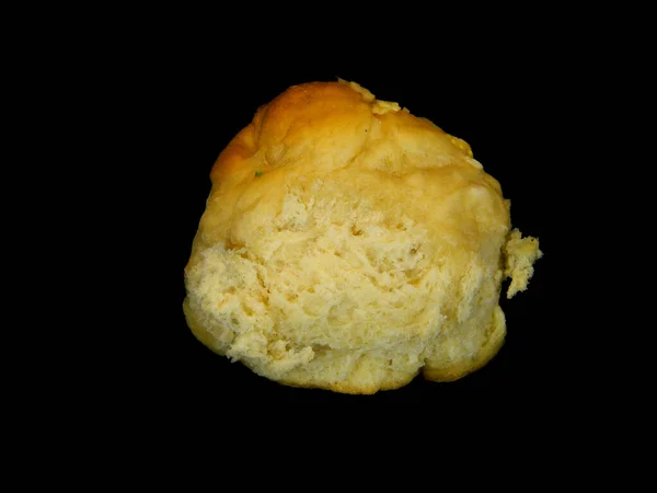 Pão Isolado Fundo Preto — Fotografia de Stock