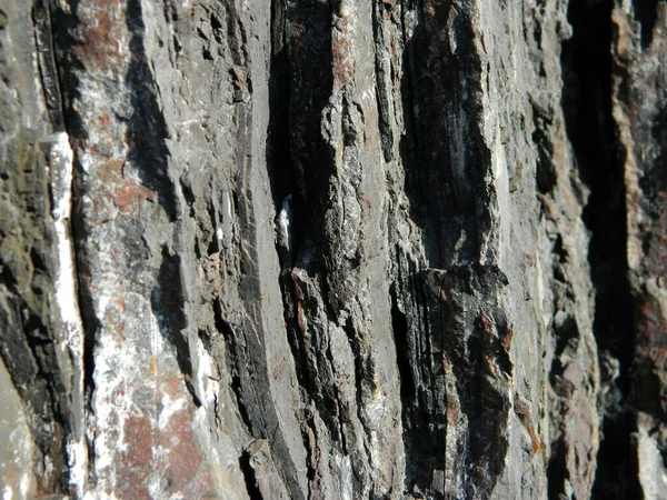 Vieja Piedra Granito Agrietada Invierno — Foto de Stock