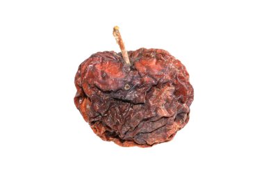 Çürük elma beyaz arkaplanda izole