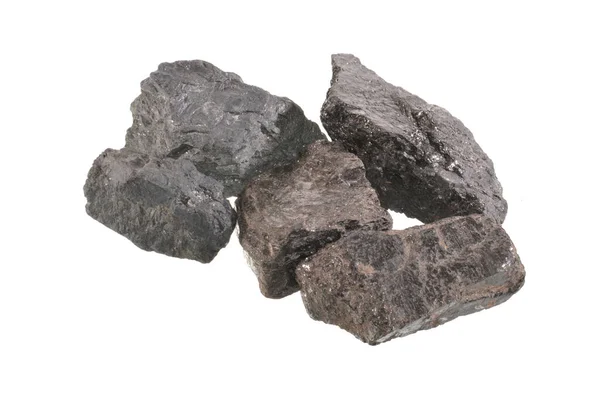 Cărbune Izolat Fundal Alb — Fotografie, imagine de stoc