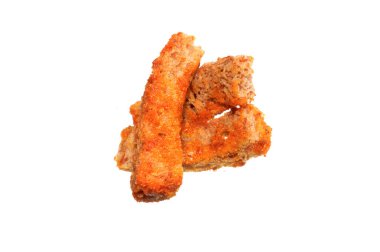 beyaz arkaplanda izole edilmiş kuru ekmek