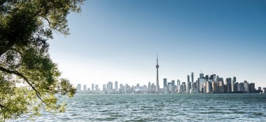 Toronto şehri merkez adası, Ontario, Kanada 'dan ufuk çizgisi manzarası