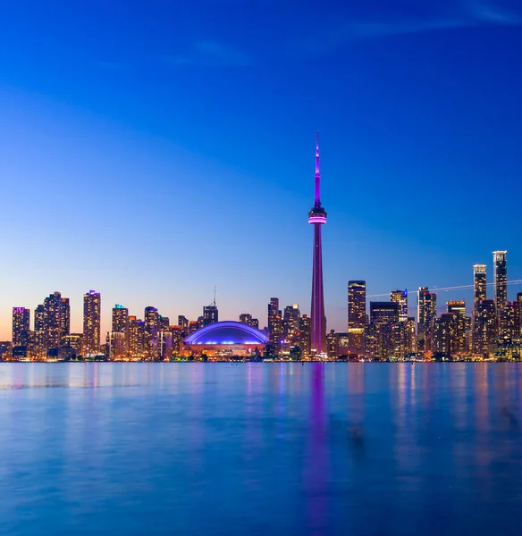 Toronto Cidade Skyline Noite Ontário Canadá — Fotografia de Stock