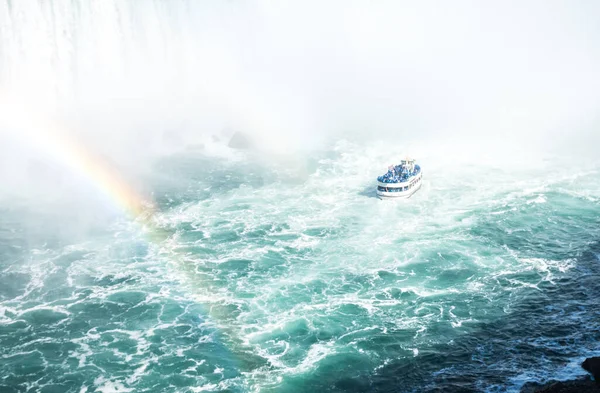 Luchtfoto Van Beroemde Prachtige Niagara Waterval Zomerdag — Stockfoto