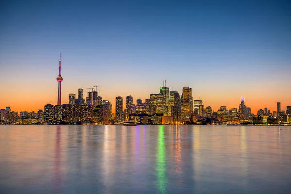 Skyline Von Toronto Bei Nacht Ontario Kanada — Stockfoto