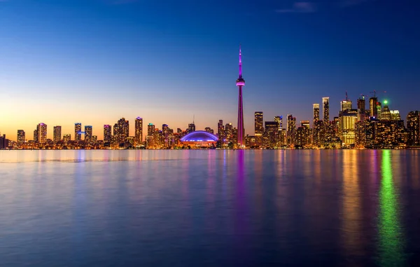 Toronto Cidade Skyline Noite Ontário Canadá — Fotografia de Stock