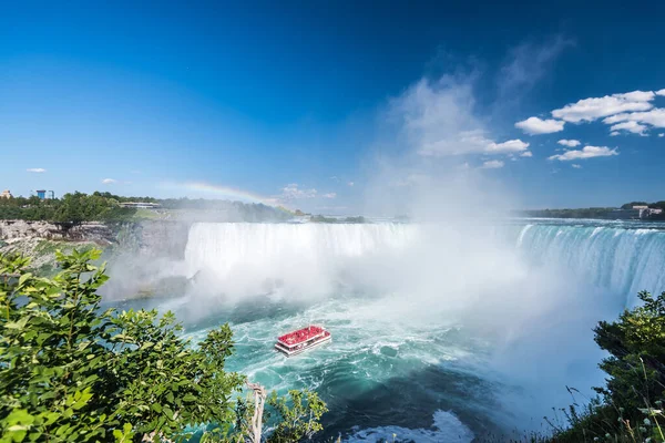 Luchtfoto Van Beroemde Prachtige Niagara Waterval Zomerdag — Stockfoto