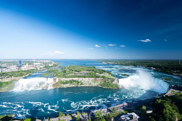 Aerial Shot Famous Beautiful Niagara Waterfall Summer Day — Stock Photo, Image