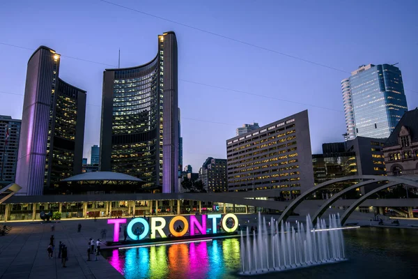 Toronto Sign Board City Hall Οντάριο Καναδάς — Φωτογραφία Αρχείου