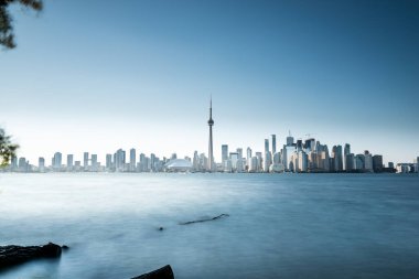 Toronto şehri merkez adası, Ontario, Kanada 'dan ufuk çizgisi manzarası