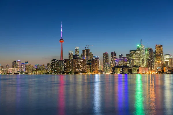 Toronto City Skyline Natten Ontario Kanada — Stockfoto