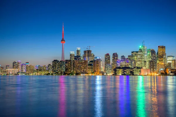 Toronto City Skyline Natten Ontario Kanada — Stockfoto