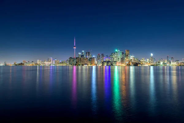 Toronto City Panorama Noci Ontario Kanada — Stock fotografie