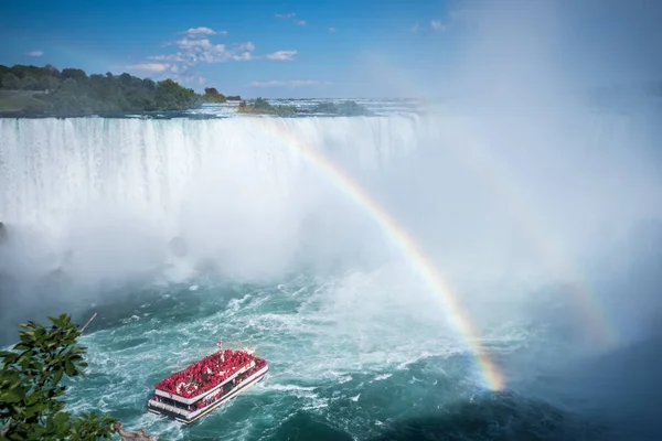 Luchtfoto Van Beroemde Prachtige Niagara Waterval Zomerdag — Stockfoto