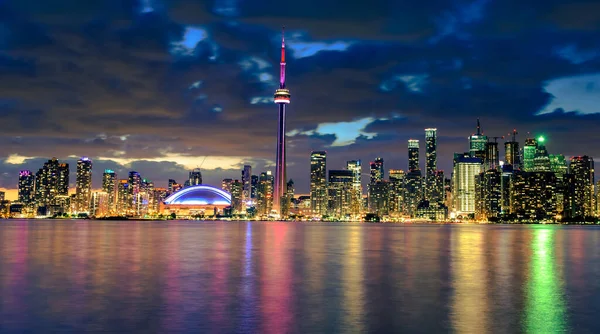 Skyline Von Toronto Bewölkten Abend Ontario Kanada — Stockfoto