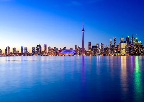 Toronto Cidade Skyline Noite Ontário Canadá — Fotografia de Stock