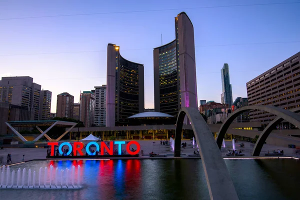 Toronto Sign Board City Hall Ontario Canada — Stock Photo, Image