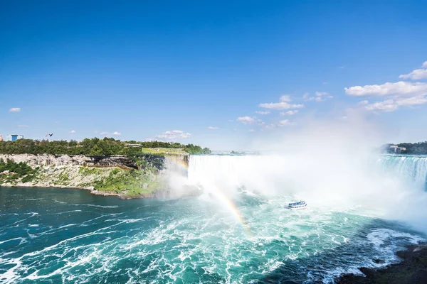 Légi Felvétel Híres Gyönyörű Niagara Vízesés Nyári Napon — Stock Fotó