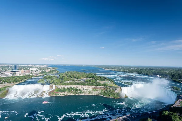 Flygfoto Berömda Vackra Niagara Vattenfall Sommardagen — Stockfoto