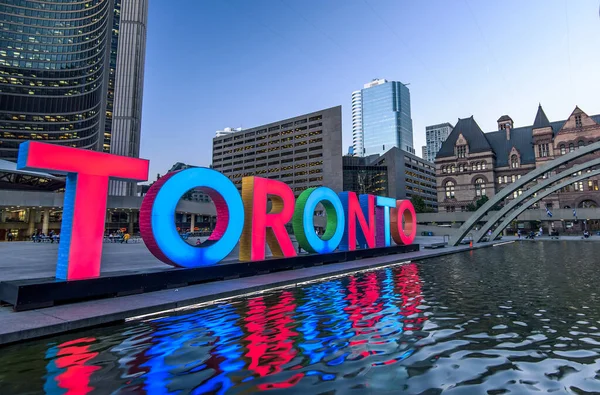 Toronto Tekentafel Het Stadhuis Ontario Canada — Stockfoto