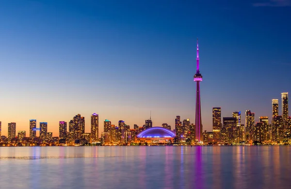 Toronto Cidade Skyline Noite Ontário Canadá — Fotografia de Stock