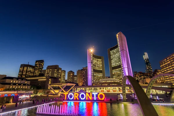 Toronto Sign Board City Hall Οντάριο Καναδάς — Φωτογραφία Αρχείου