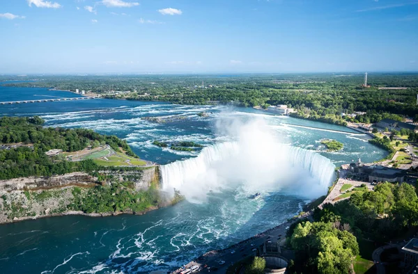 Zdjęcie Lotnicze Słynnego Pięknego Wodospadu Niagara Letni Dzień — Zdjęcie stockowe