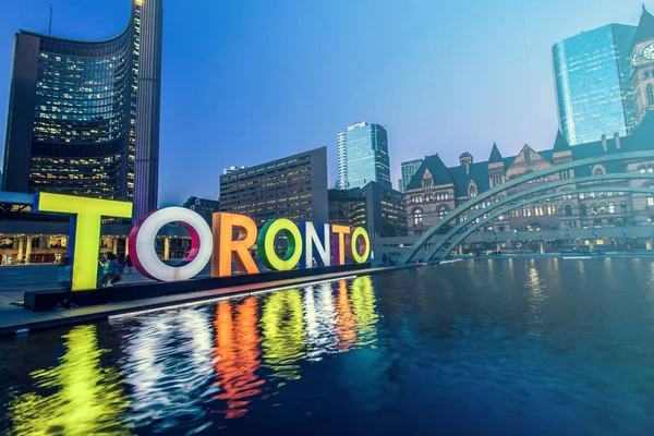 Toronto Sign Board City Hall Ontario Canada — Stock Photo, Image