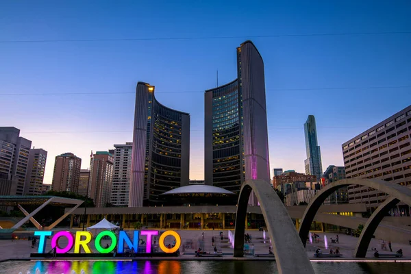 Toronto Sign Board City Hall Ontario Canada — Stock Photo, Image