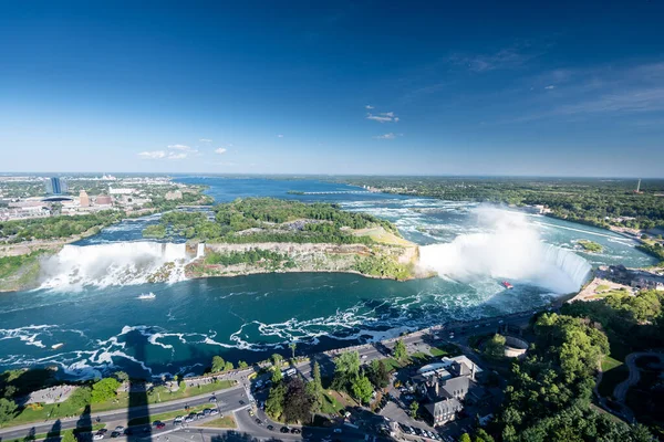 Ünlü Güzel Niagara Şelalesinin Yaz Günü Havadan Çekilmiş Görüntüleri — Stok fotoğraf