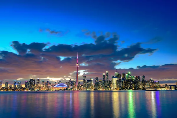 Skyline Von Toronto Bewölkten Abend Ontario Kanada — Stockfoto