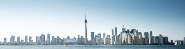 panoramic shot of Toronto city skyline, Ontario, Canada