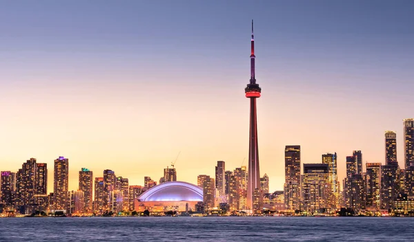 Toronto Város Városképe Napnyugtakor Ontario Kanada — Stock Fotó