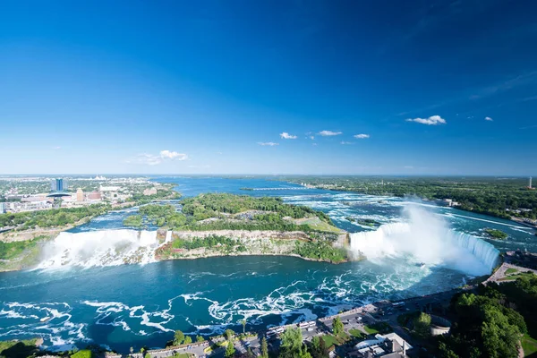 Flygfoto Berömda Vackra Niagara Vattenfall Sommardagen — Stockfoto